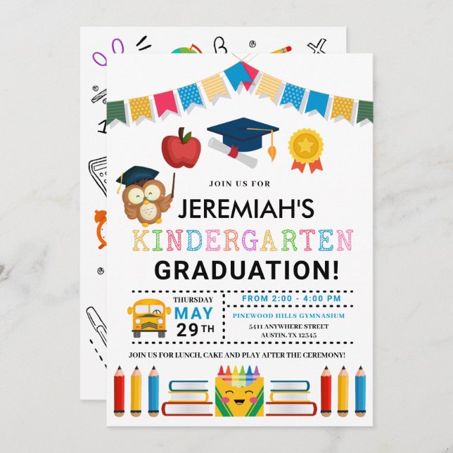 Kindergarten Graduation Invitation (Front/Back)