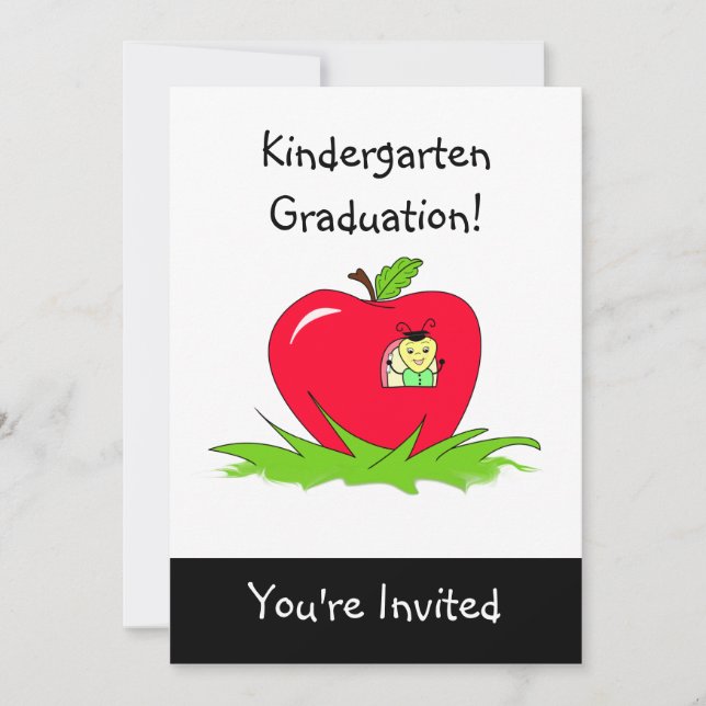Kindergarten Graduation Invitation Bug In Apple (Front)