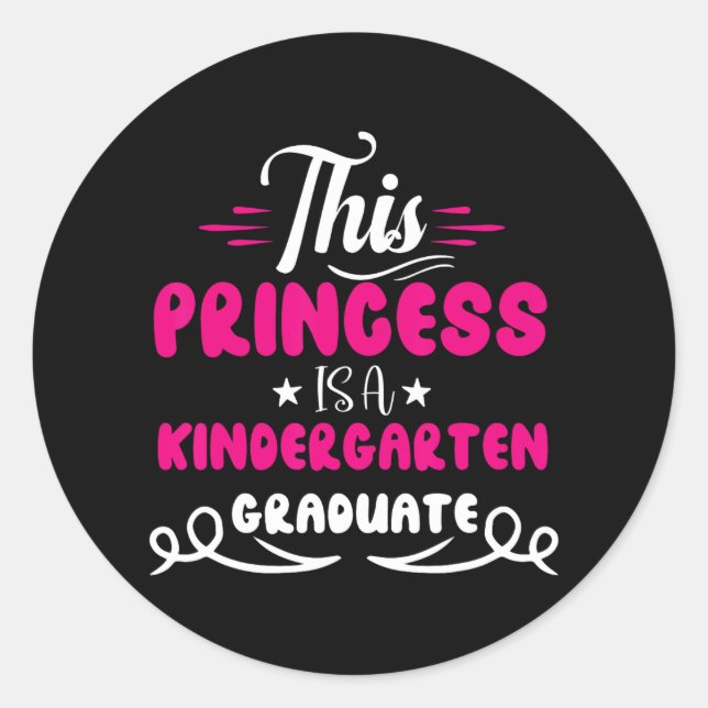 Kindergarten Graduation Last Day Of School Girls  Classic Round Sticker (Front)