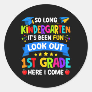Kindergarten Graduation Shirt 2025 Kids Boys Girls Classic Round Sticker