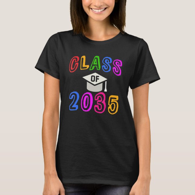 Kindergarten Graduation Year Class Of 2035 Grow Up T-Shirt (Front)