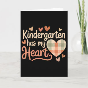 Kindergarten Has My Heart Cute Checkered Card
