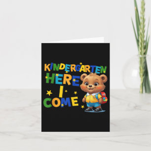 Kindergarten Here I Come, Back To School Baby Bear Card