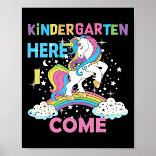 Kindergarten Here I Come School Kindergarten Girl  Poster