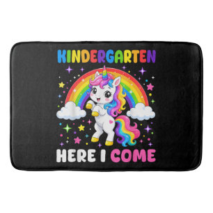 Kindergarten Here I Come Unicorn Back to School Bath Mat