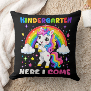 Kindergarten Here I Come Unicorn Back to School Cushion