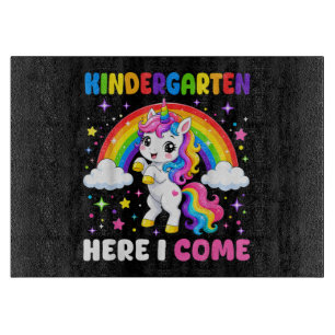  Kindergarten Here I Come Unicorn Back to School Cutting Board