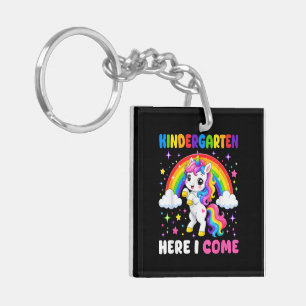 Kindergarten Here I Come Unicorn Back to School Key Ring