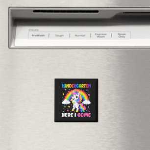 Kindergarten Here I Come Unicorn Back to School Magnet