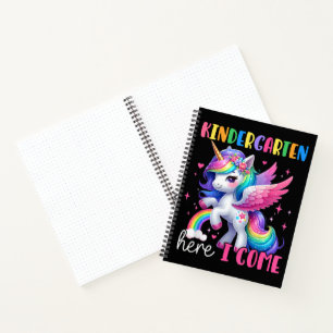 Kindergarten Here I Come Unicorn Back to School Notebook