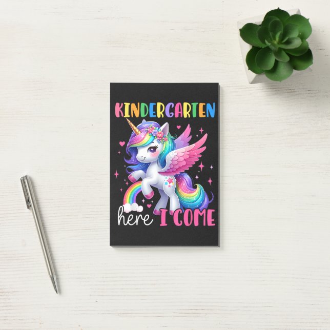 Kindergarten Here I Come Unicorn Back to School Post-it Notes (Office)