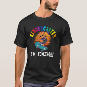 Kindergarten I m Coming Cat Skateboarding T-Shirt