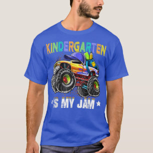 Kindergarten Is My Jam Monster Trucks Teacher Stud T-Shirt