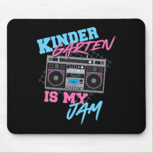 Kindergarten Is My Jam - Vintage 80s Boombox Teach Mouse Pad