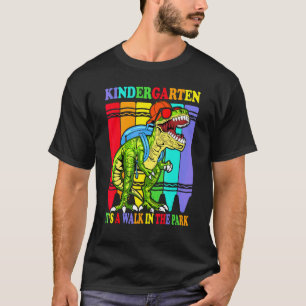 Kindergarten It's A Walk In The Park Dinosaur Back T-Shirt