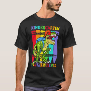 Kindergarten It's A Walk In The Park Dinosaur Back T-Shirt