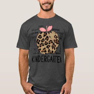 Kindergarten Leopard Apple Teacher Appreciation Gi T-Shirt