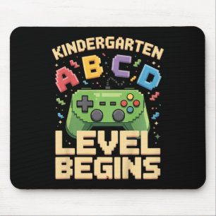 Kindergarten Level Begins Shirt – Gamer First Day Mouse Pad