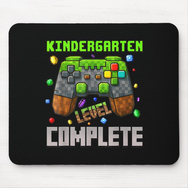 Kindergarten Level Complete First Day Of Kindergar Mouse Pad (Front)