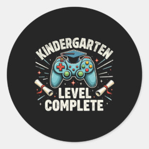 Kindergarten Level Complete Funny Graduation 2025 Classic Round Sticker