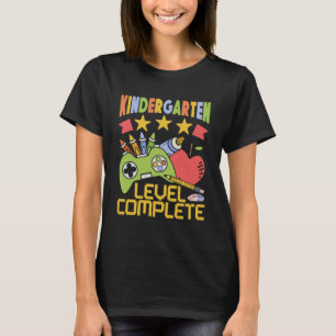Kindergarten Level Complete Gaming Kids Learning V T-Shirt