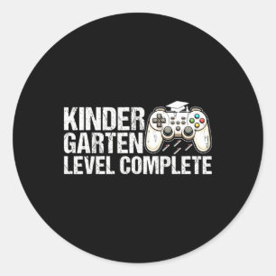Kindergarten Level Complete Graduation 2025 Gamer  Classic Round Sticker