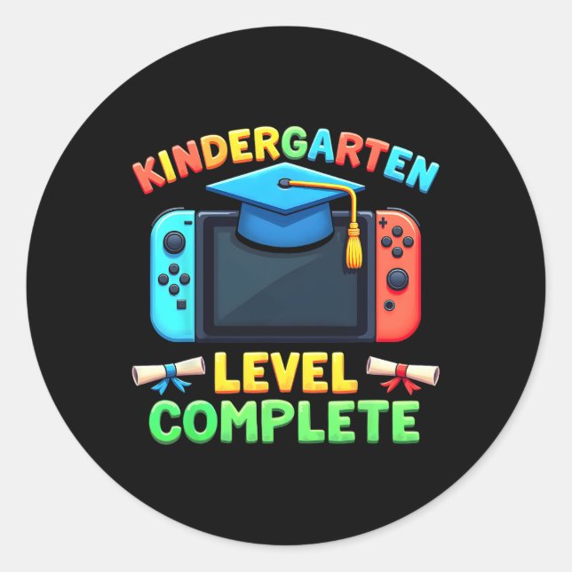 Kindergarten Level Complete Graduation Cl 2025 Gam Classic Round Sticker (Front)
