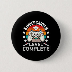 Kindergarten Level Complete Graduation Gamer Gradu 6 Cm Round Badge