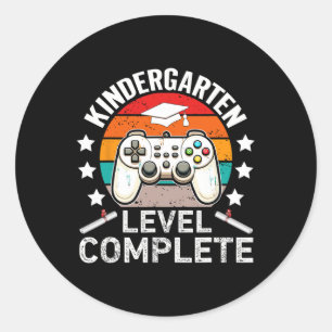Kindergarten Level Complete Graduation Gamer Gradu Classic Round Sticker