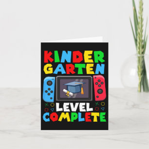 Kindergarten Level Complete Last Day Of School Gra Card