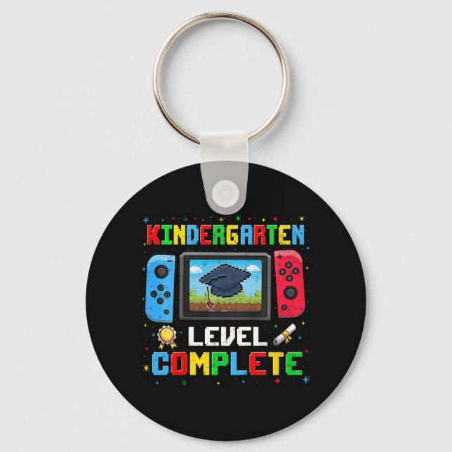 Kindergarten Level Complete Last Day Of School Gra Key Ring (Front)