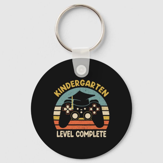 Kindergarten Level Complete Last Day Of School Vid Key Ring (Front)