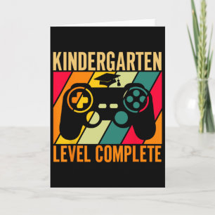 Kindergarten Level Complete Retro Graduation 2025  Card