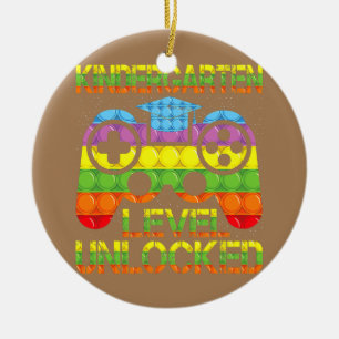Kindergarten Level Unlocked Back To School Pop It Ceramic Ornament
