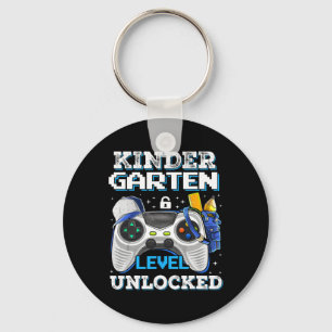 Kindergarten Level Unlocked Funny Gamer Boys Back Key Ring