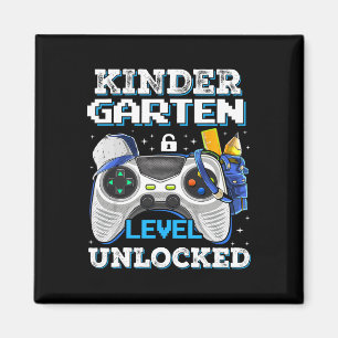 Kindergarten Level Unlocked Funny Gamer Boys Back  Magnet