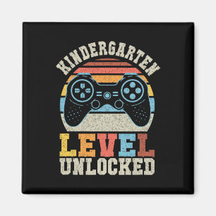 Kindergarten Level Unlocked Gamer 1st Day Of Schoo Magnet