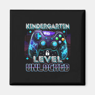 Kindergarten Level Unlocked Gamer Boys First Day O Magnet