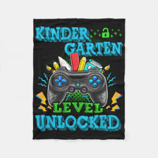 Kindergarten Level Unlocked Video Game Byck To Sch Fleece Blanket
