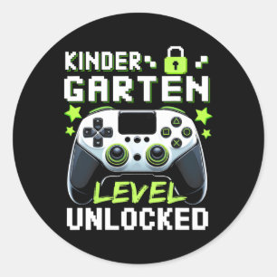 Kindergarten Level Unlocked Video Gamer Back To Sc Classic Round Sticker