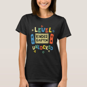 Kindergarten Level Unlocked Video Gamer Back To Sc T-Shirt