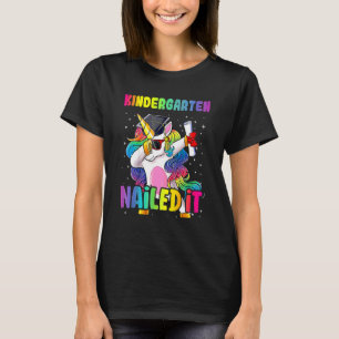 Kindergarten Nailed It Graduation Dabbing Unicorn  T-Shirt
