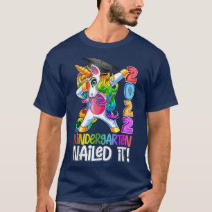 Kindergarten Nailed It Graduation Dabbing Unicorn T-Shirt