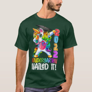 Kindergarten Nailed It Graduation Dabbing Unicorn T-Shirt