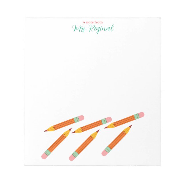 Kindergarten Orange Crayons & Erasers Teacher Note (Front)