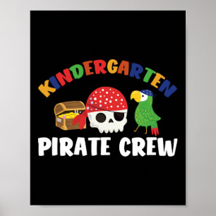 Kindergarten Pirate Crew Halloween School Party Co Poster