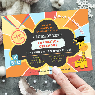 Kindergarten Preschool Graduation Ceremony Invitation