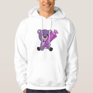 Kindergarten Purple Bear School Kids School Cone Hoodie