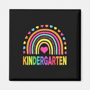 Kindergarten Rainbow Girls Boys Teacher Team Kinde Magnet