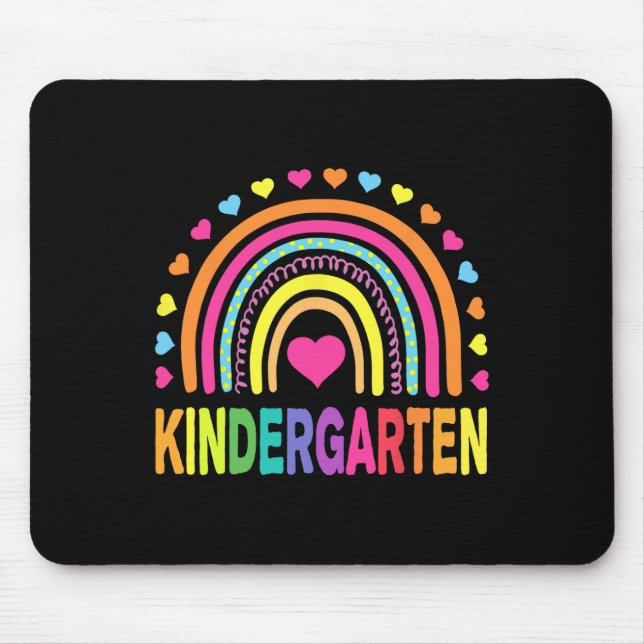 Kindergarten Rainbow Girls Boys Teacher Team Kinde Mouse Pad (Front)